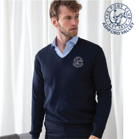(image for) PC Embroidered Mens 12 Gauge V-neck Jumper (HB720)