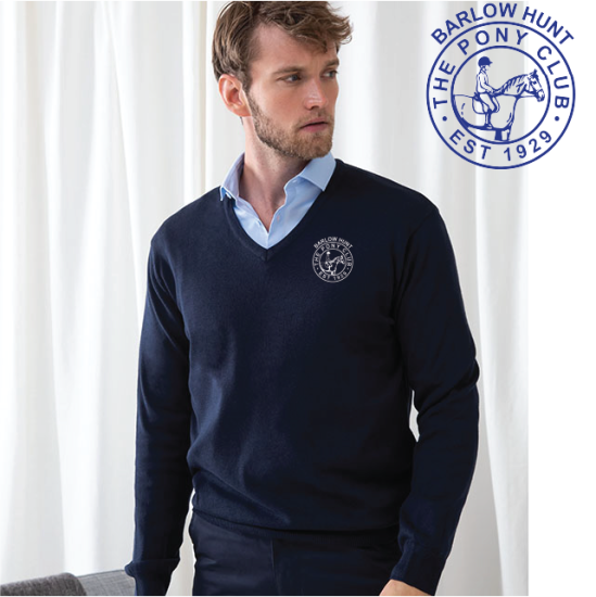 (image for) PC Embroidered Mens 12 Gauge V-neck Jumper (HB720)
