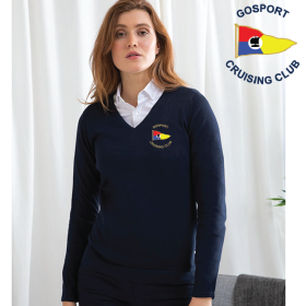 (image for) Ladies 12 Gauge V-neck Jumper (HB721)