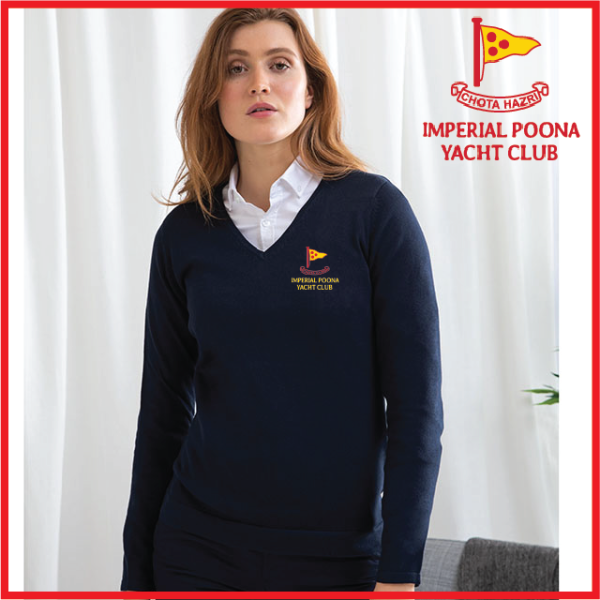 (image for) Ladies 12 Gauge V-neck Jumper (HB721)