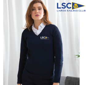 (image for) Ladies 12 Gauge V-neck Jumper (HB721)