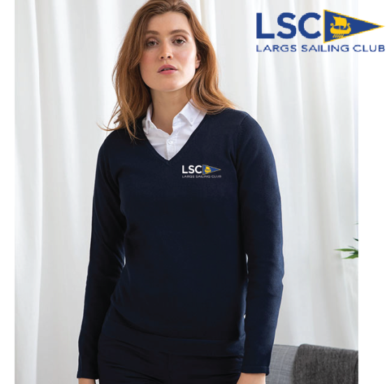 (image for) Ladies 12 Gauge V-neck Jumper (HB721)