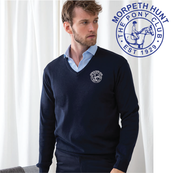 (image for) PC Embroidered Mens 12 Gauge V-neck Jumper (HB720)