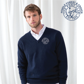 (image for) PC Embroidered Mens 12 Gauge V-neck Jumper (HB720)