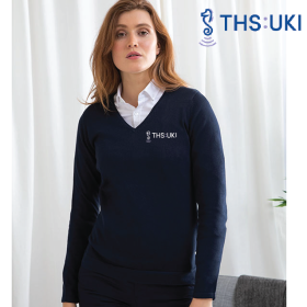 (image for) Ladies 12 Gauge V-neck Jumper (HB721)