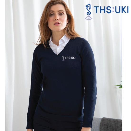 (image for) Ladies 12 Gauge V-neck Jumper (HB721)
