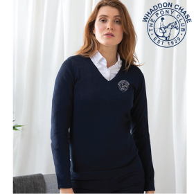 (image for) PC Embroidered Ladies 12 Gauge V-neck Jumper (HB721)