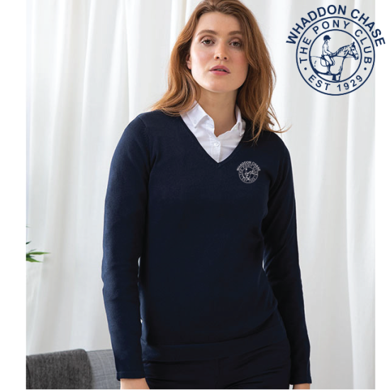 (image for) PC Embroidered Ladies 12 Gauge V-neck Jumper (HB721)