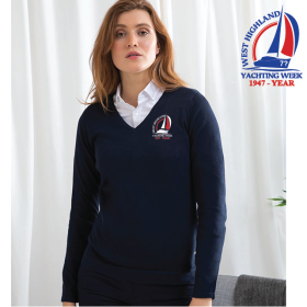(image for) Ladies 12 Gauge V-neck Jumper (HB721)